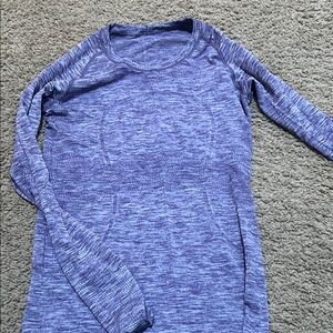 Women's Heathered Blue Long Sleeve Top